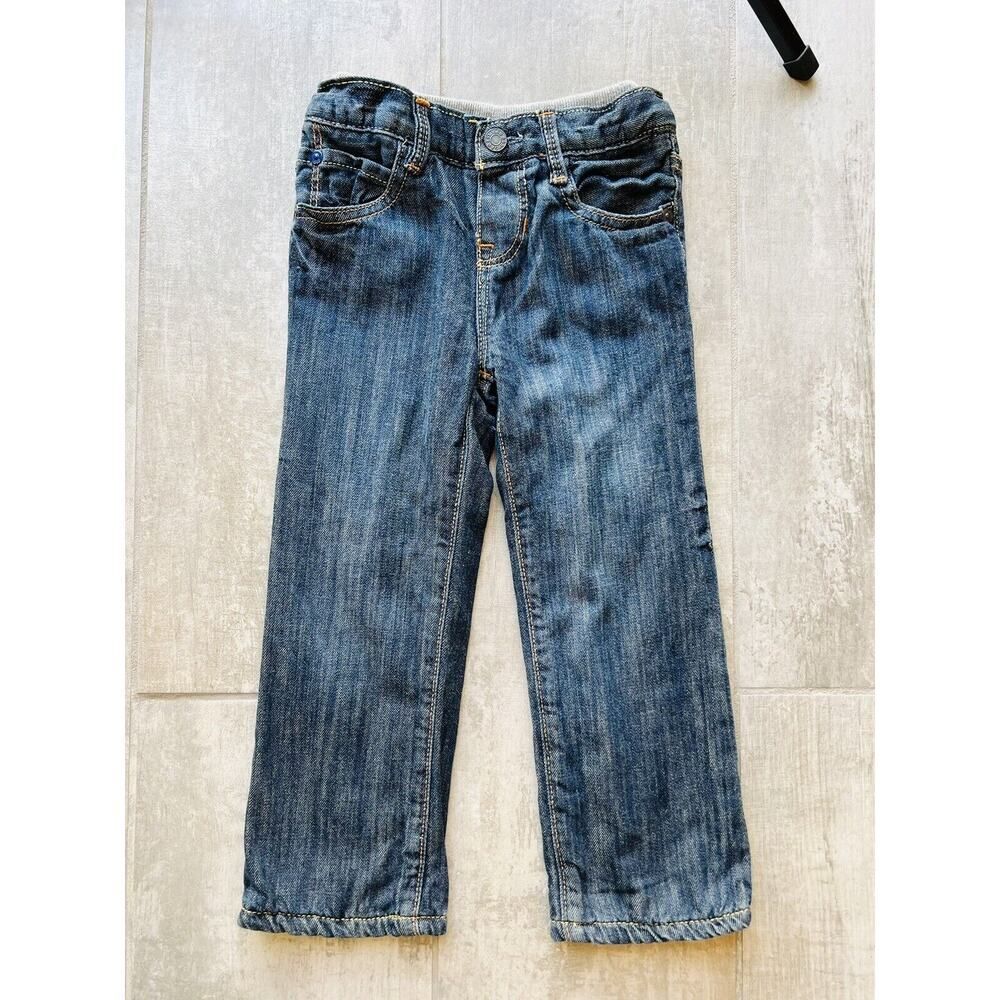 Baby Gap Boys First Original Jeans Jersey Lined Stretch 18-24m Elastic Waist EUC